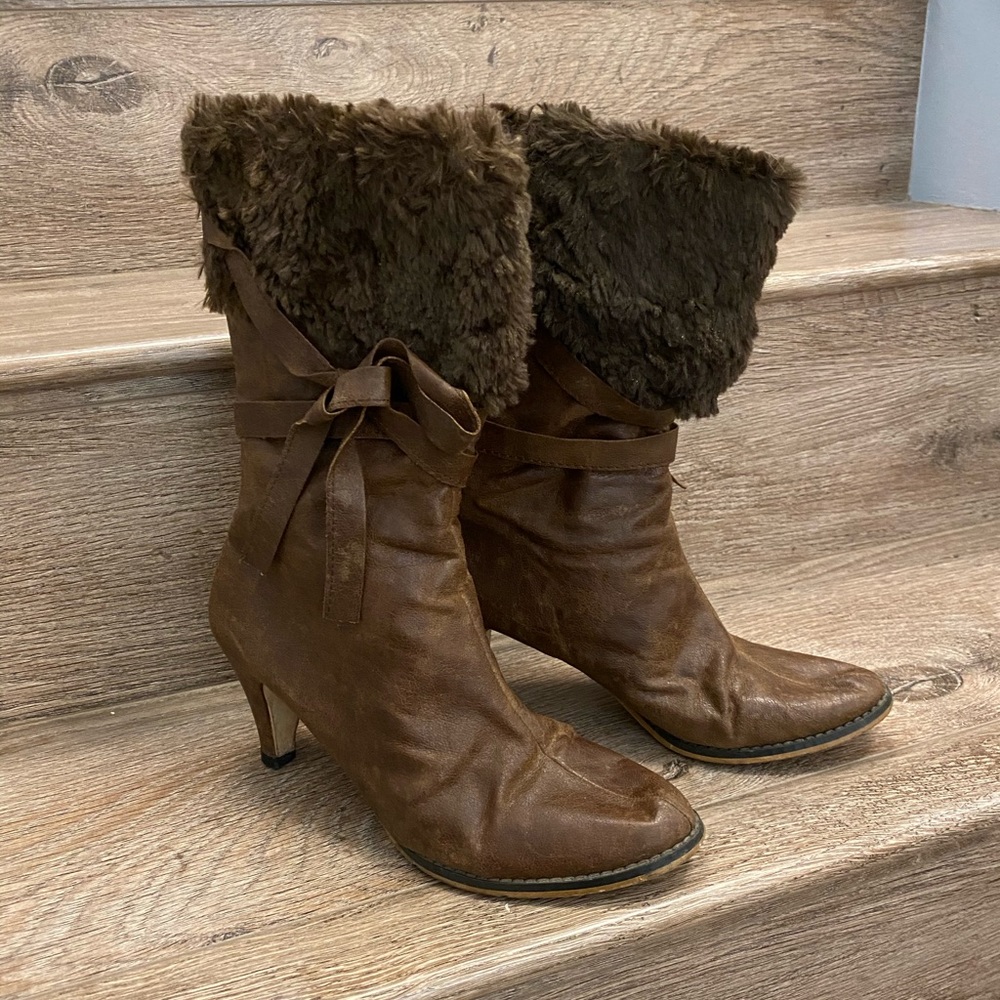 Leather boots